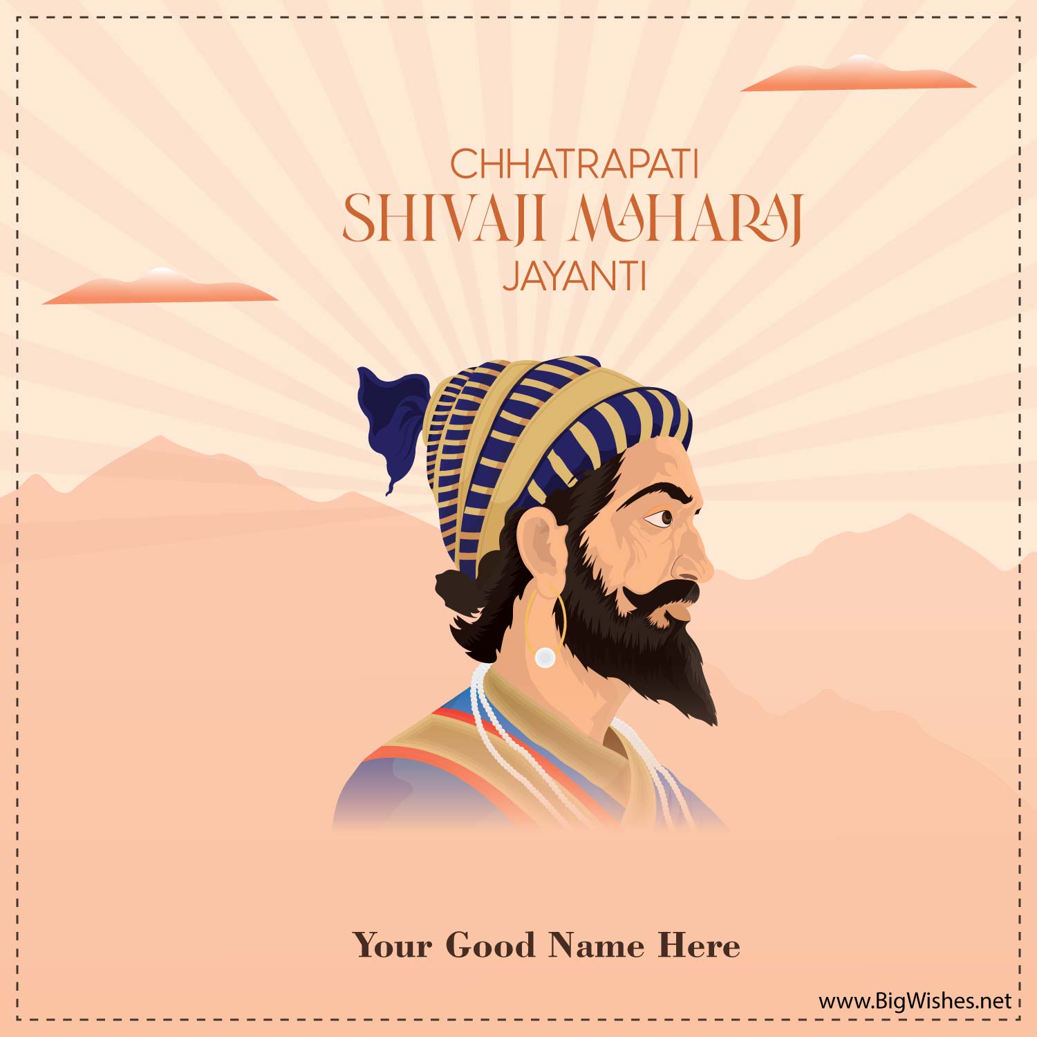 Shivaji Maharaj Jayanti Wishes Quotes Images with Name Edit