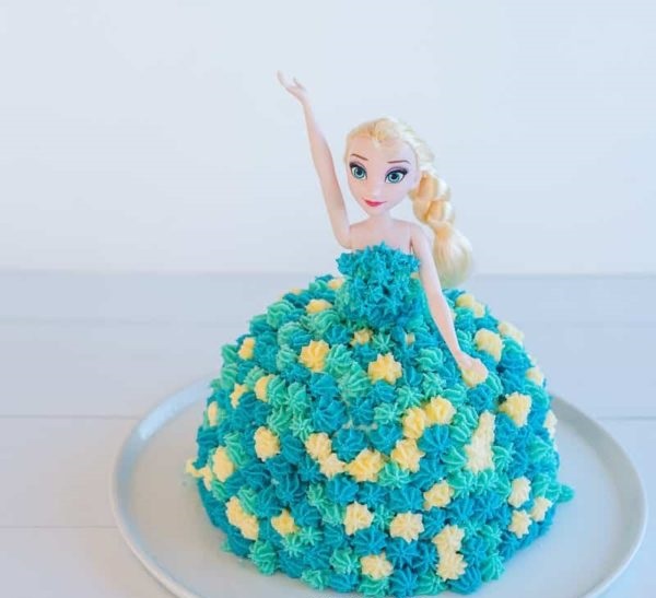 Elsa Birthday Barbie Doll Cake