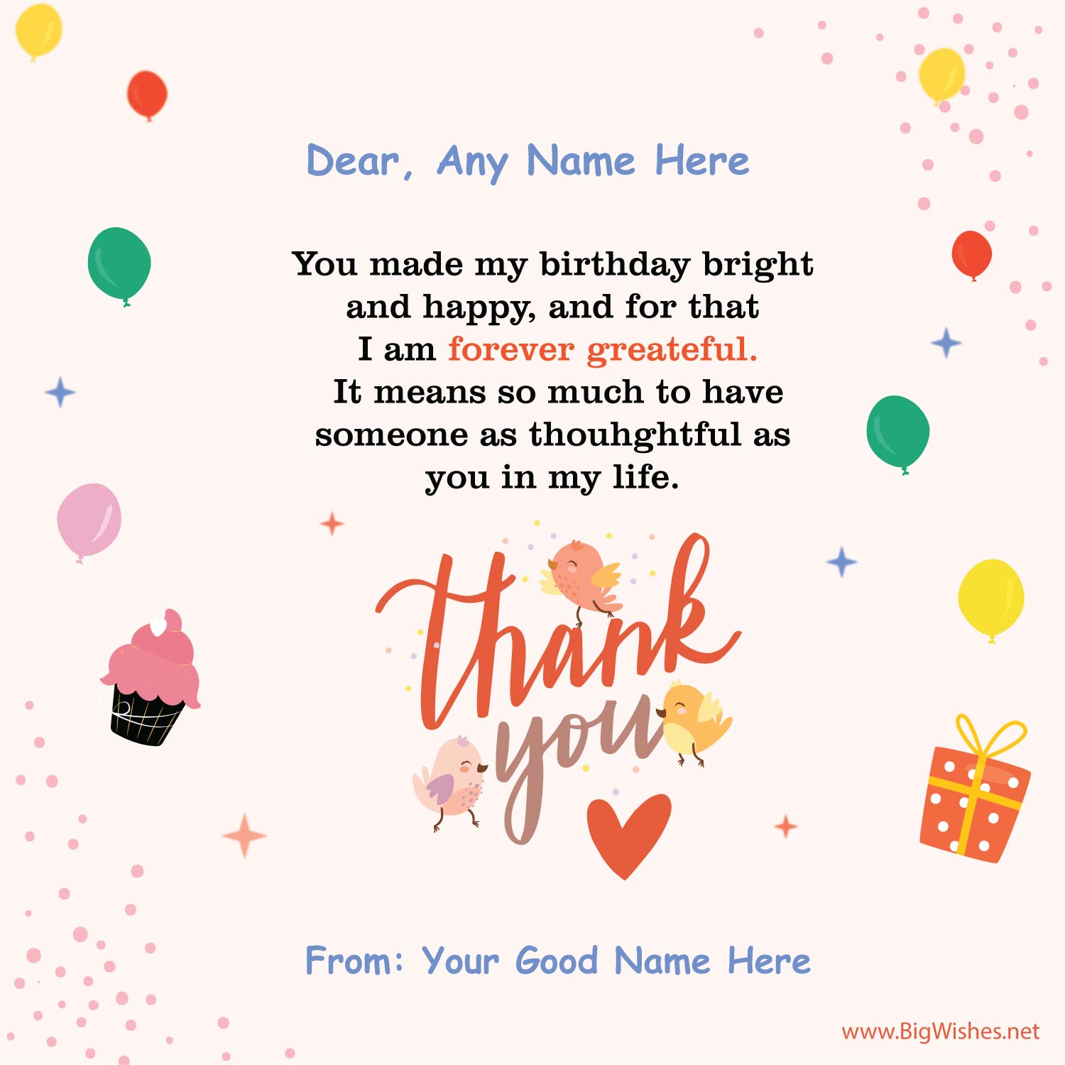 Thanks for Birthday Wishes Reply with Message