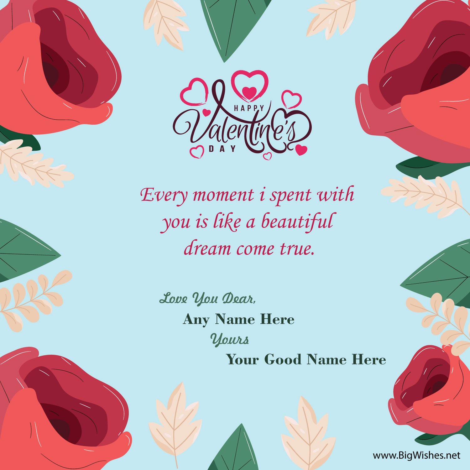 Valentines Day Wishing Quote Image with Name