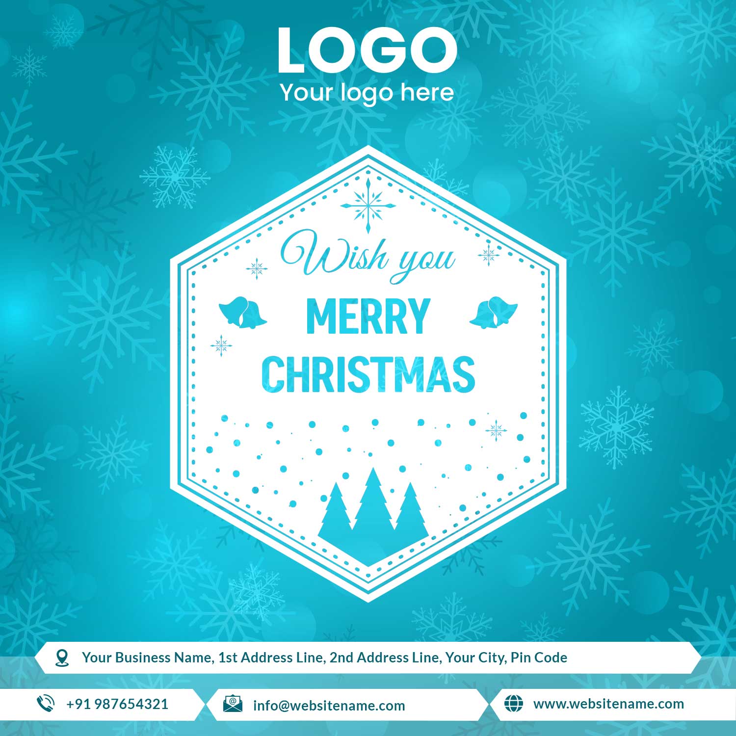 Custom Company Logo Cards for Business Christmas Wishes