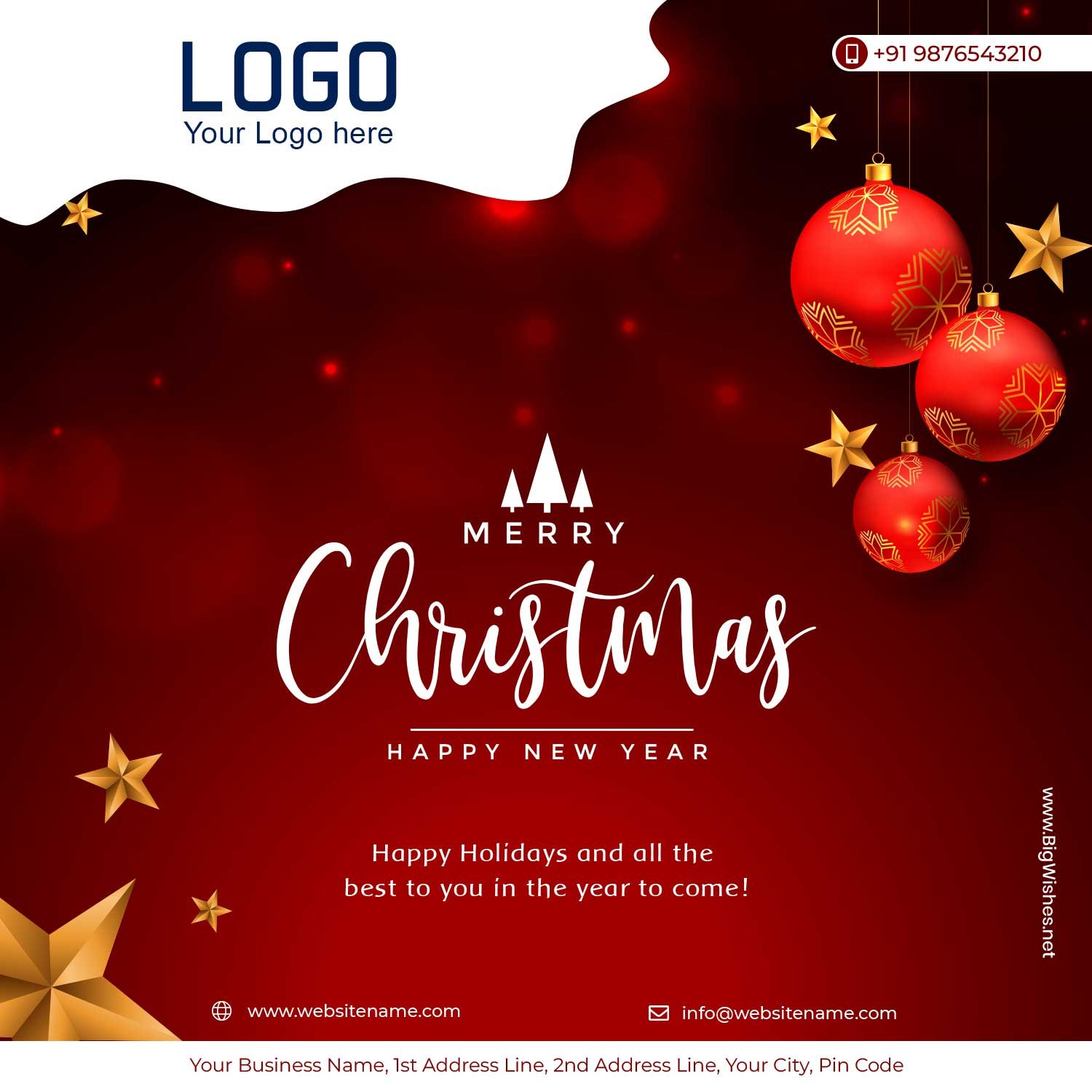 Professional Corporate Business New Year 2024 Wishes Cards