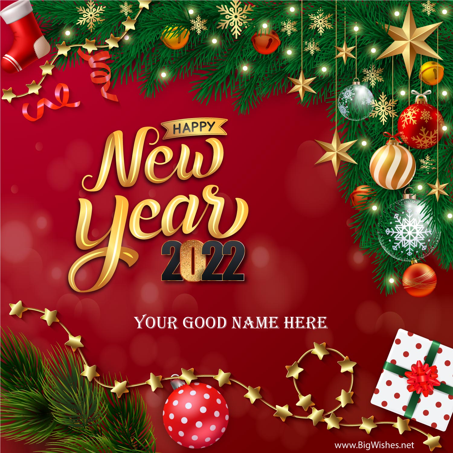 Wish Happy New Year 2022 Card