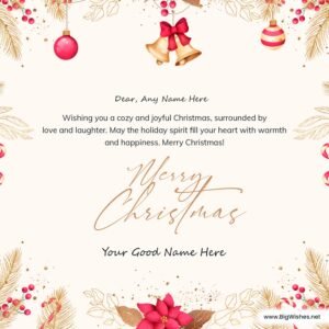 Jingle Bells Christmas Wishes Short Note