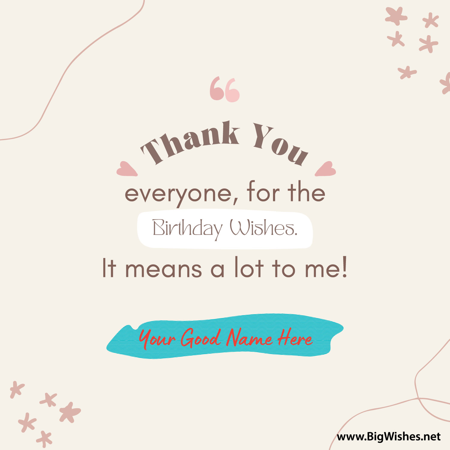 Thank You Note Or Message for Birthday Wishes